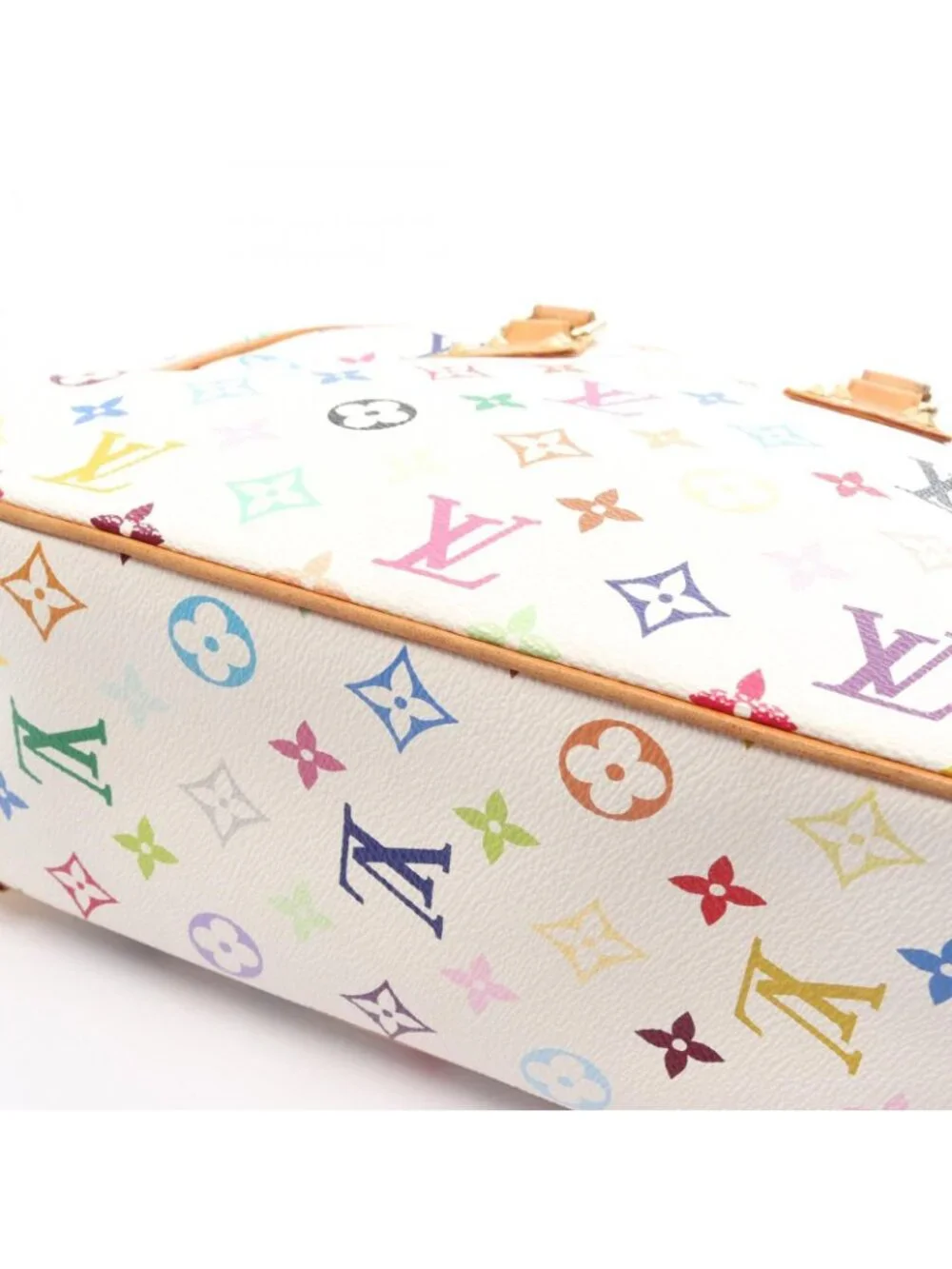 Louis Vuitton Handbag Trouville Blanc Canvas Leather